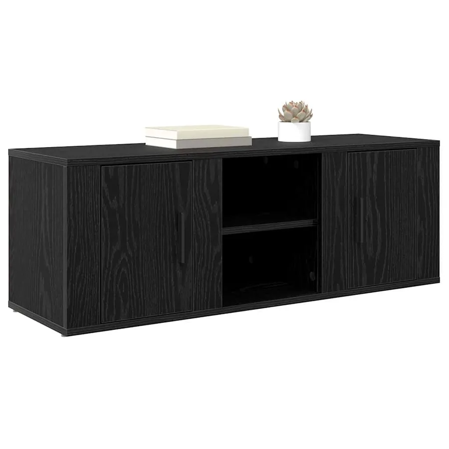 Meuble TV Chêne noir 100 x 31,5 x 35 cm Bois d'ingénierie - 3