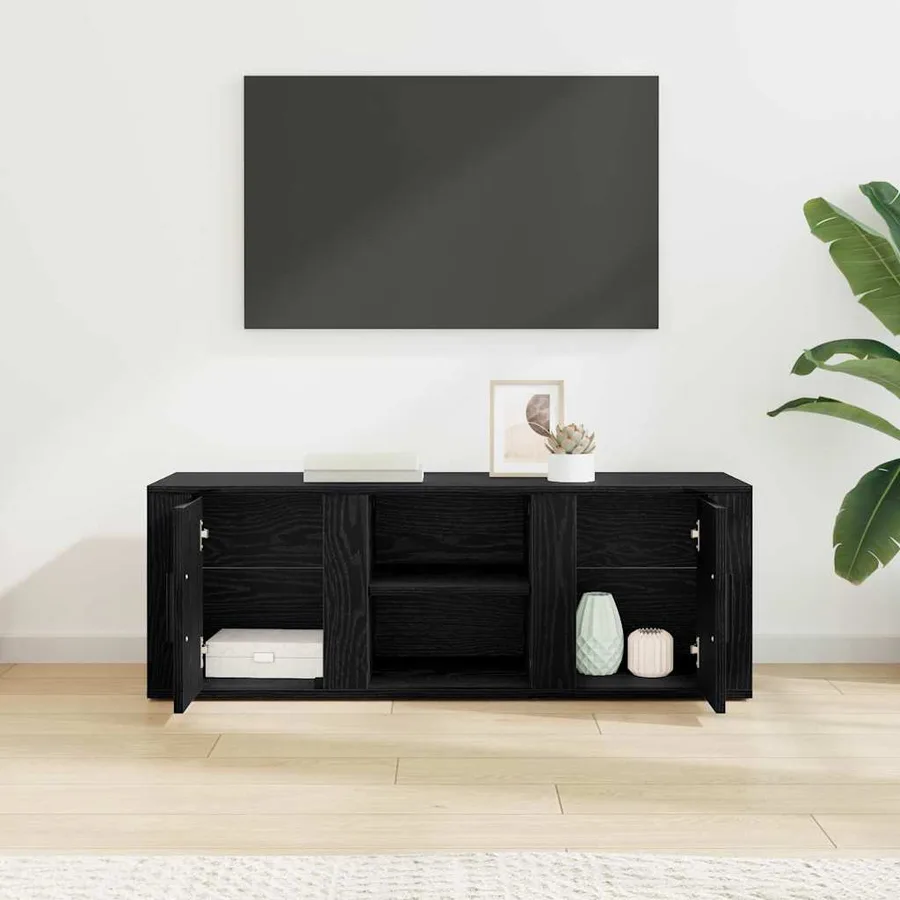 Meuble TV Chêne noir 100 x 31,5 x 35 cm Bois d'ingénierie - 4