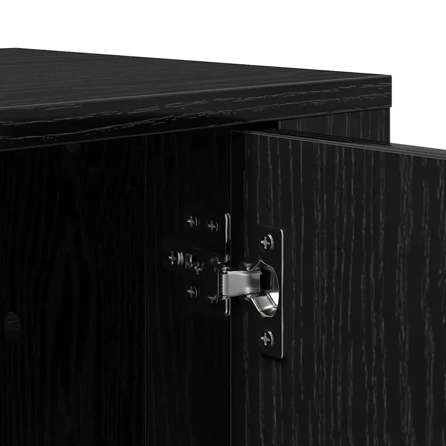 Meuble TV Chêne noir 100 x 31,5 x 35 cm Bois d'ingénierie - 9