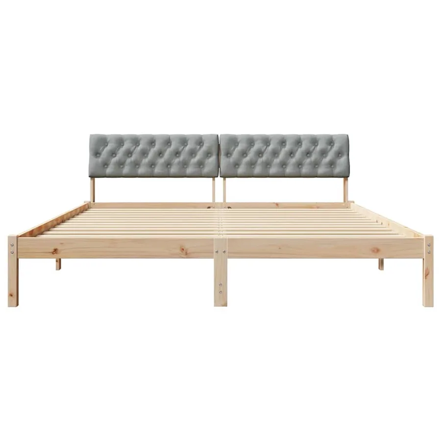 Cadre de lit avec tête de lit Marron et gris clair 180 x 200 cm - 5