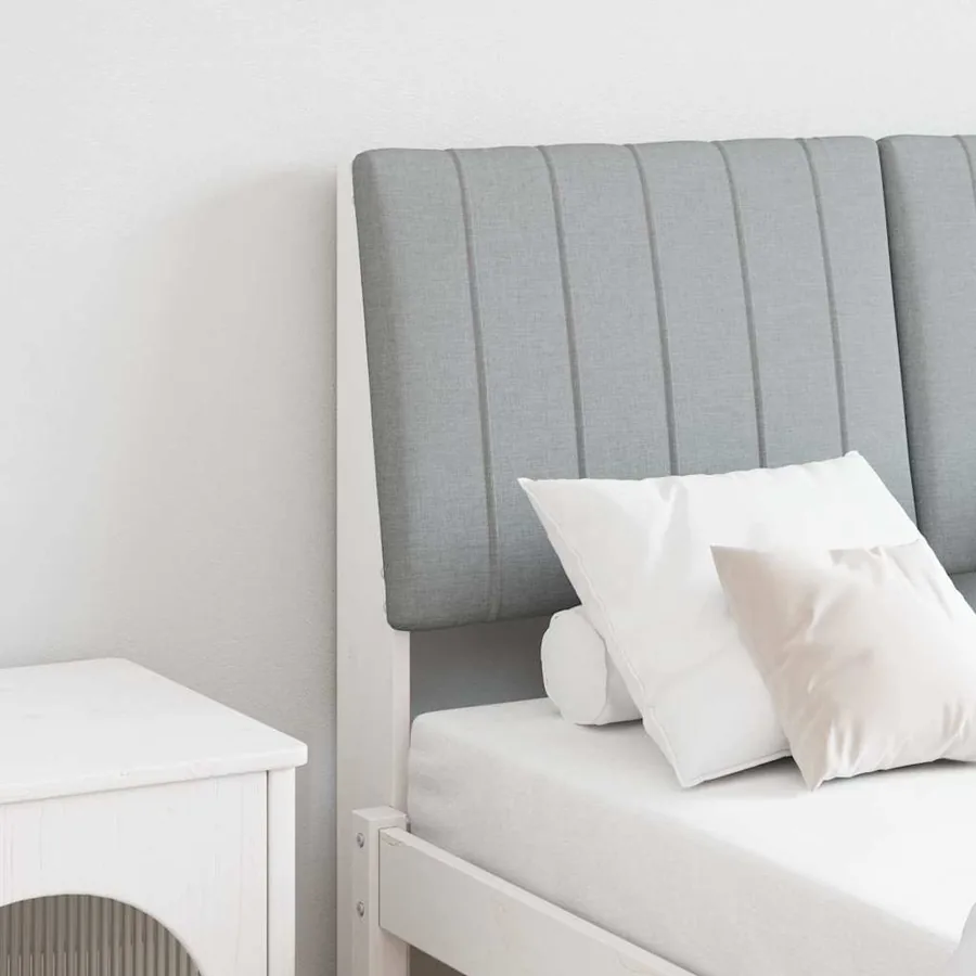 Tête de lit capitonnée Gris clair 120 cm Pin massif