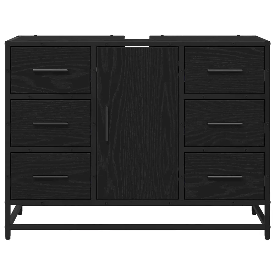 Cabinet de salle de bain avec tiroir Chêne noir 80 x 33 x 60 cm - 6
