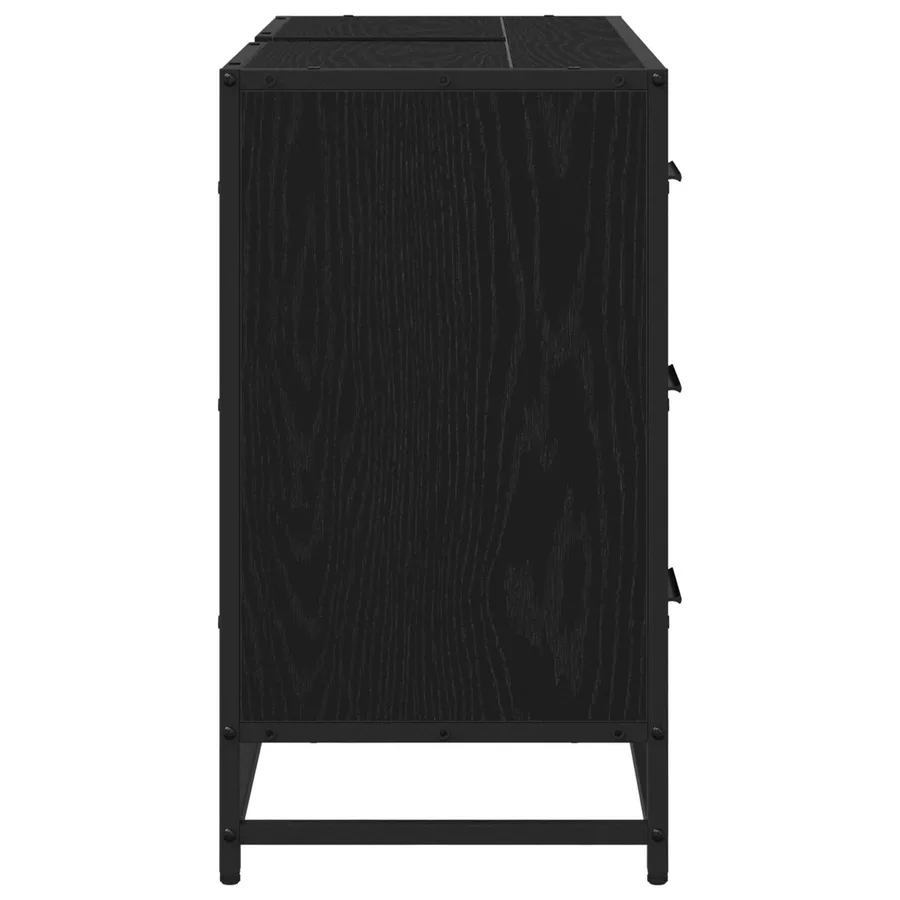 Cabinet de salle de bain avec tiroir Chêne noir 80 x 33 x 60 cm - 7