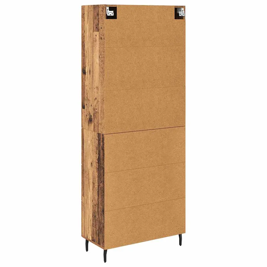 Haut Armoire avec tiroir 2 pcs Bois Ancien Bois d'ingénierie - 8