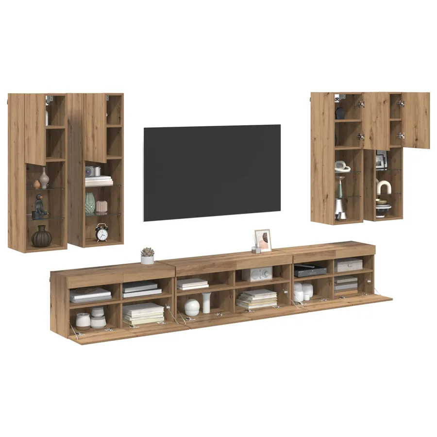 Ensemble de meuble TV mural 7 pcs Chêne artisanal - 3