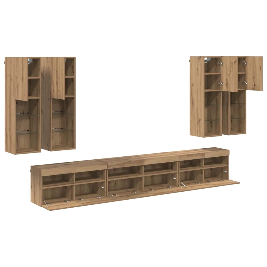 Ensemble de meuble TV mural 7 pcs Chêne artisanal - 9