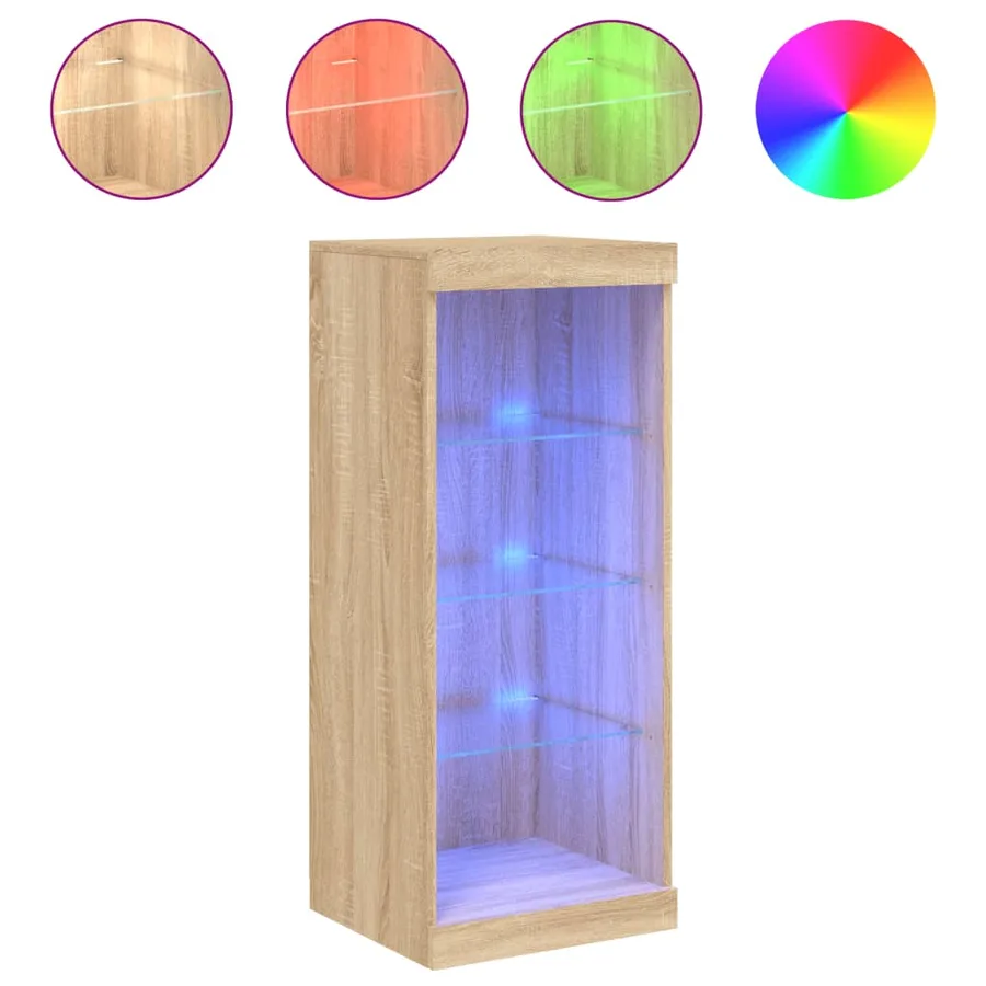Buffet avec lumières LED chêne sonoma 41x37x100 cm - 2