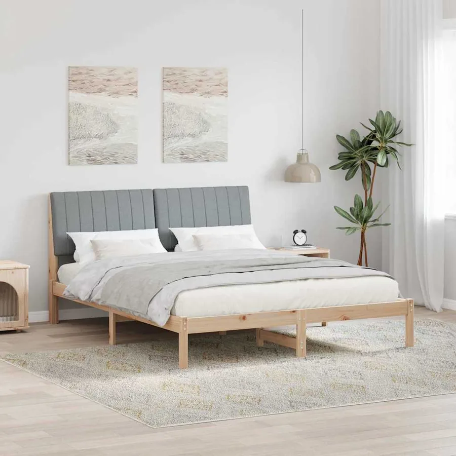 Cadre de lit avec tête de lit Marron 150 x 200 cm Pin massif