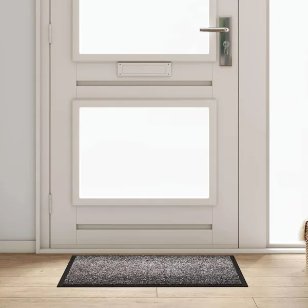 Tapis de porte Gris clair 60 x 40 x 1.2 cm Tissu en teddy