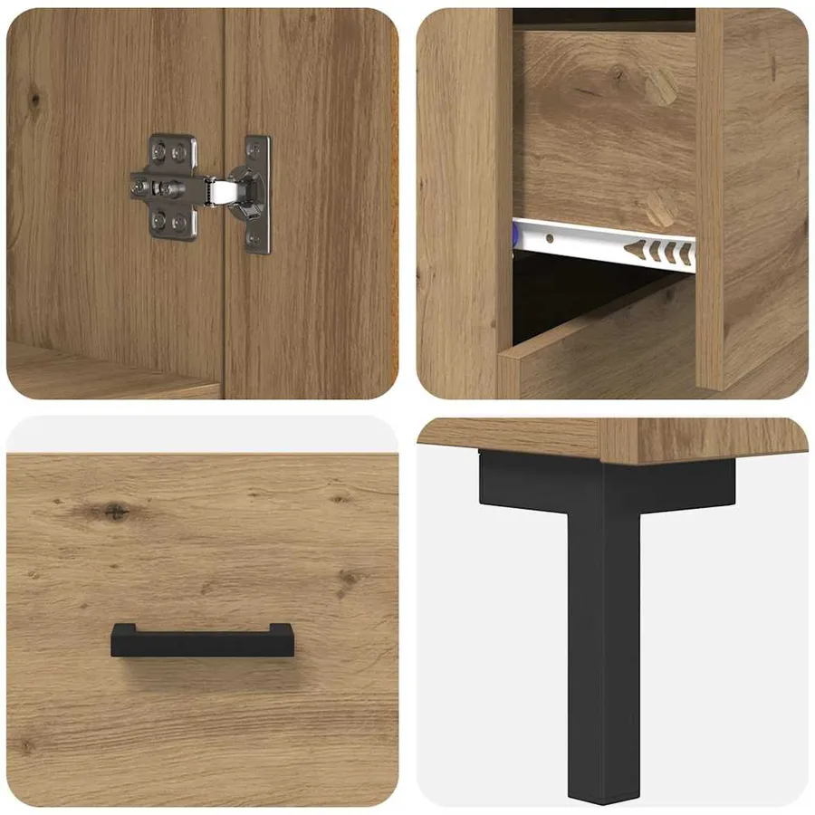 Haut Armoire 2 pcs Chêne artisanal 69,5 x 34 x 180 cm - 11