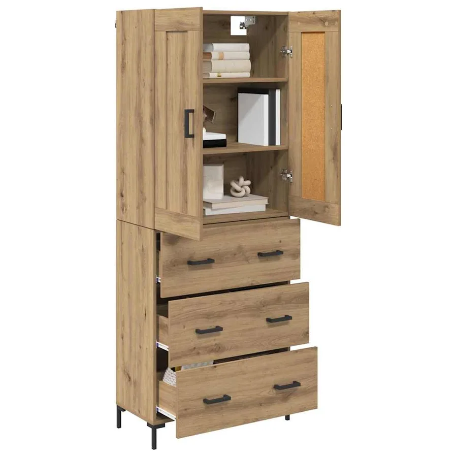 Haut Armoire 2 pcs Chêne artisanal 69,5 x 34 x 180 cm - 3