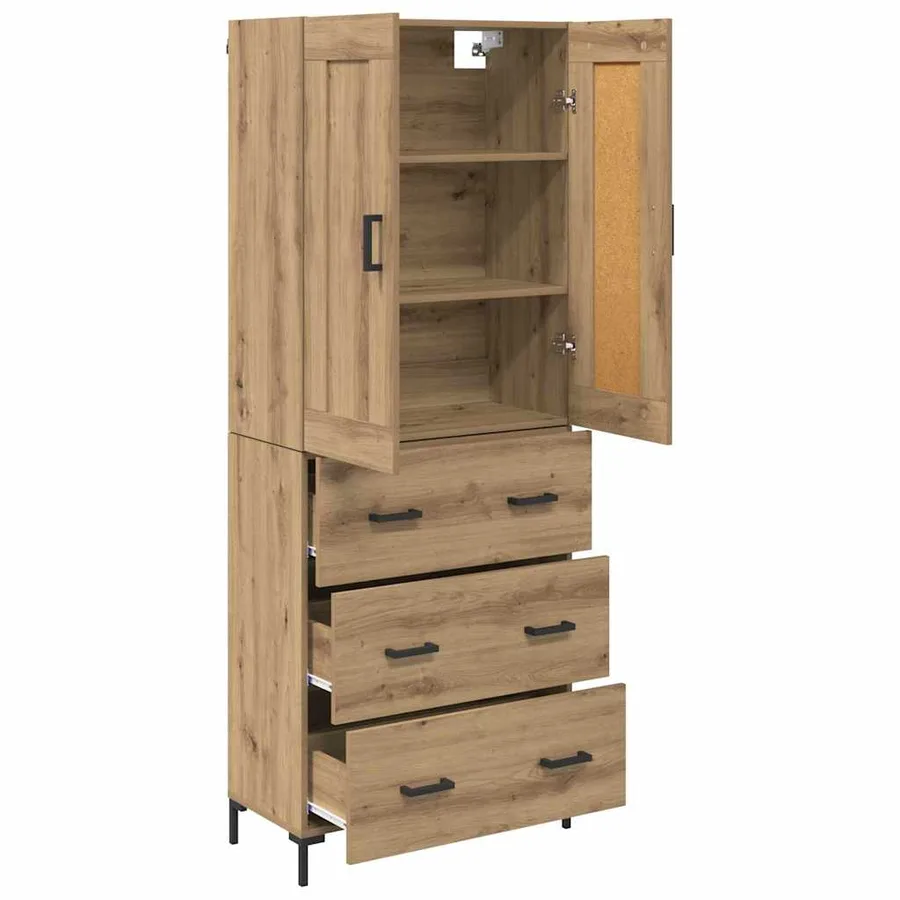 Haut Armoire 2 pcs Chêne artisanal 69,5 x 34 x 180 cm - 5