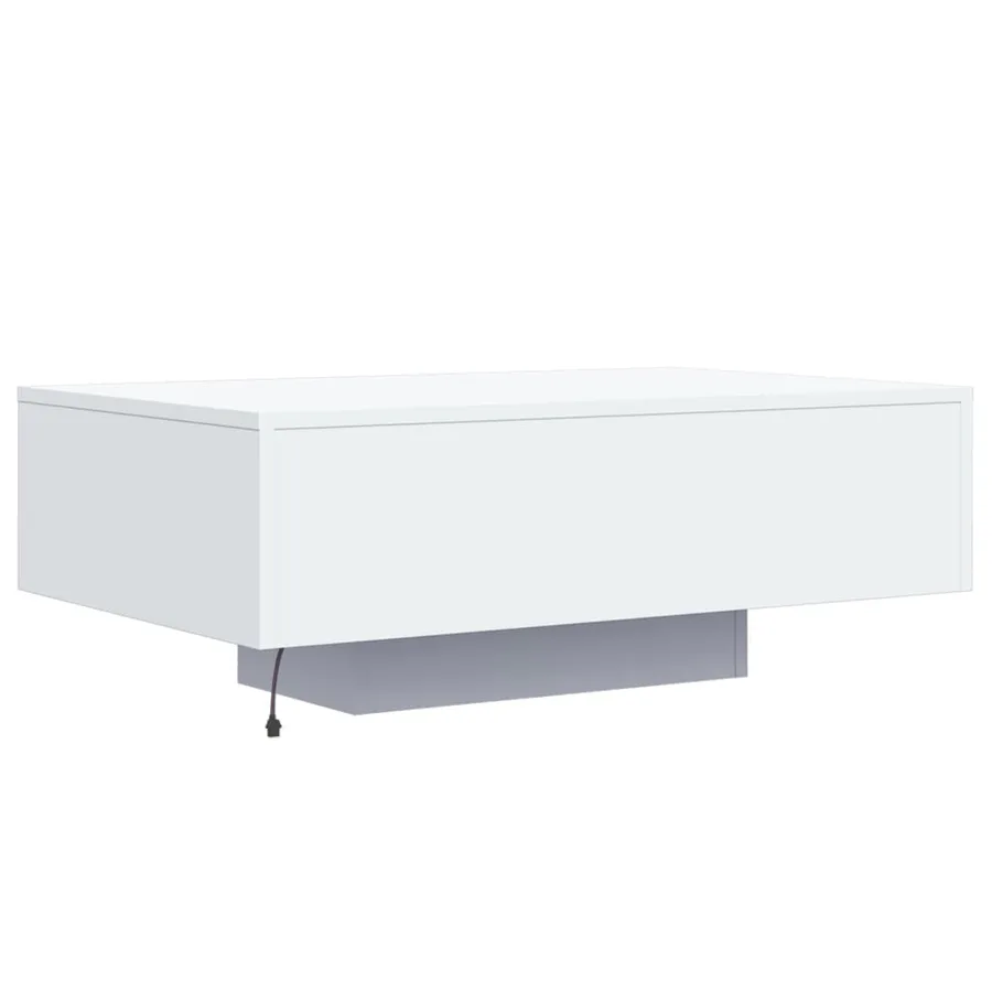 Table basse avec lumières LED blanc 85x55x31 cm - 8