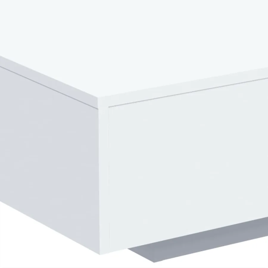 Table basse avec lumières LED blanc 85x55x31 cm - 9