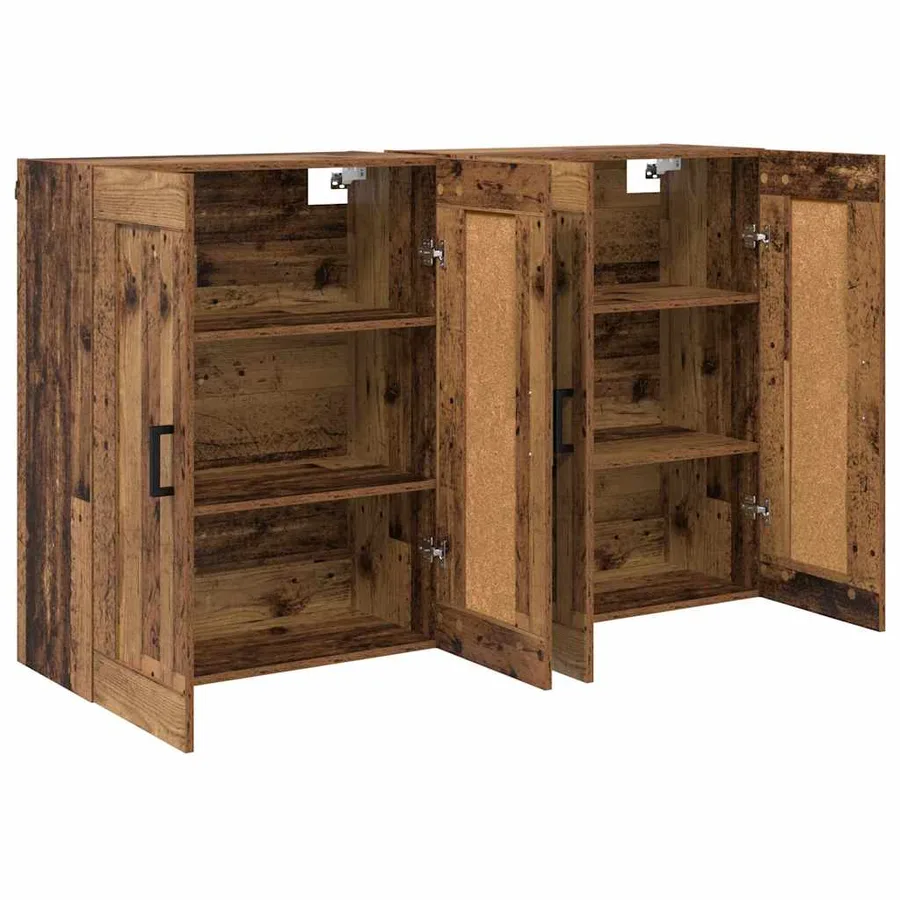 Meuble mural Montage mural 2 pcs Bois ancien 69,5 x 34 x 90 cm - 6