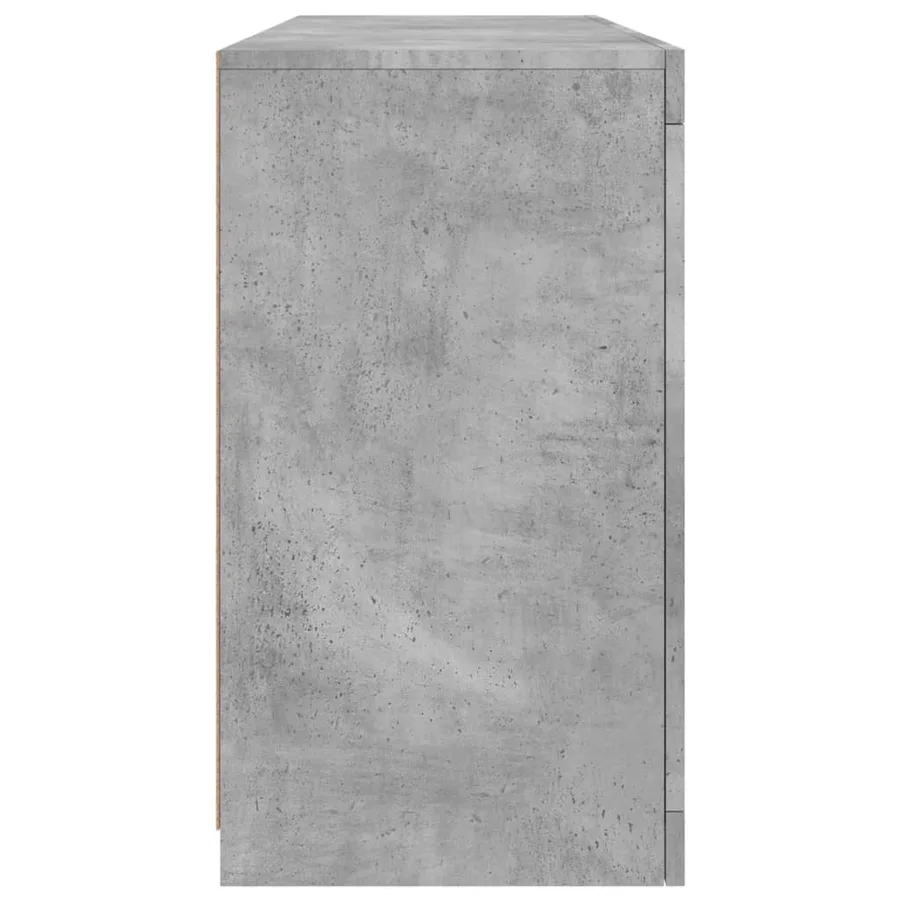 Buffet avec lumières LED gris béton 142,5x37x67 cm - 7