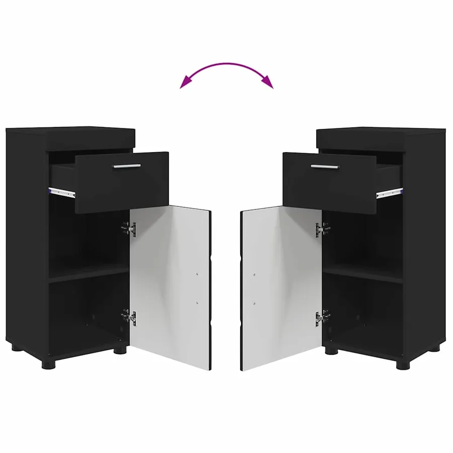 Ensemble de mobilier de salle de bain TULUM 4 pcs Noir - 10