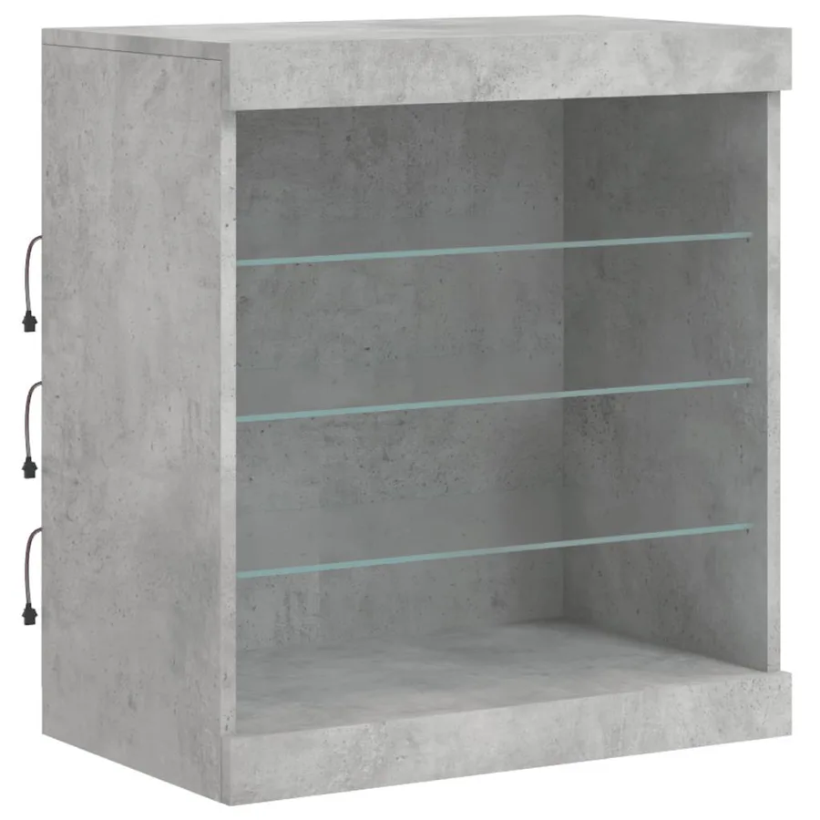 Buffet avec lumières LED gris béton 60,5x37x67 cm - 5