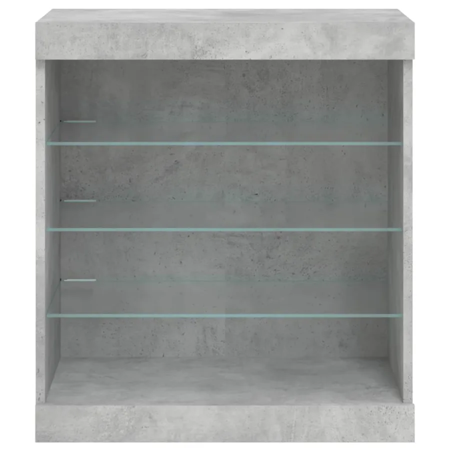 Buffet avec lumières LED gris béton 60,5x37x67 cm - 6