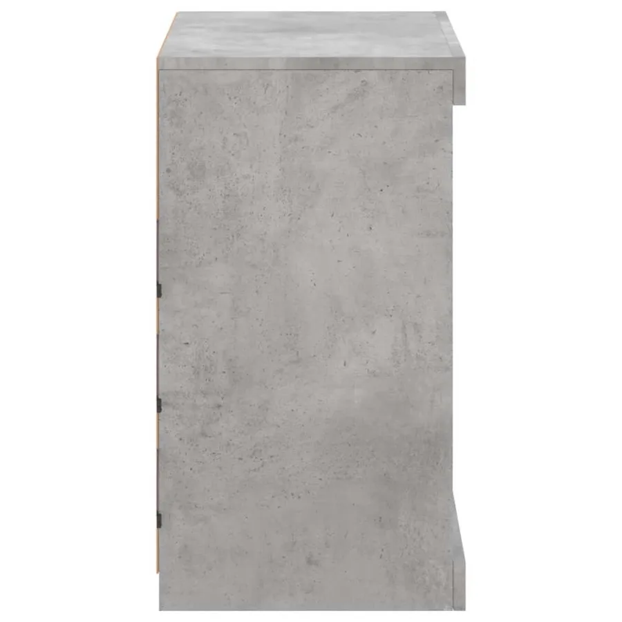 Buffet avec lumières LED gris béton 60,5x37x67 cm - 7