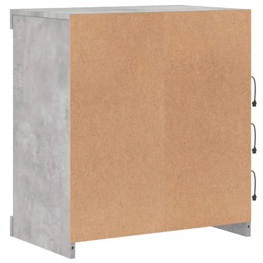 Buffet avec lumières LED gris béton 60,5x37x67 cm - 8