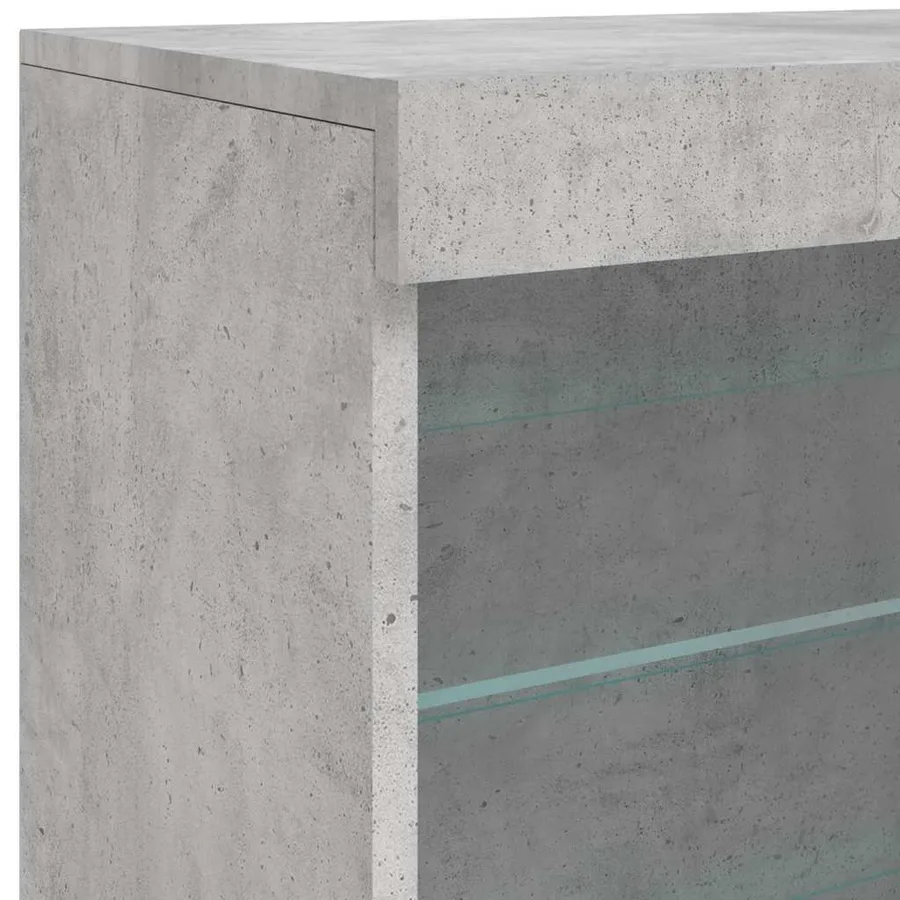 Buffet avec lumières LED gris béton 60,5x37x67 cm - 9