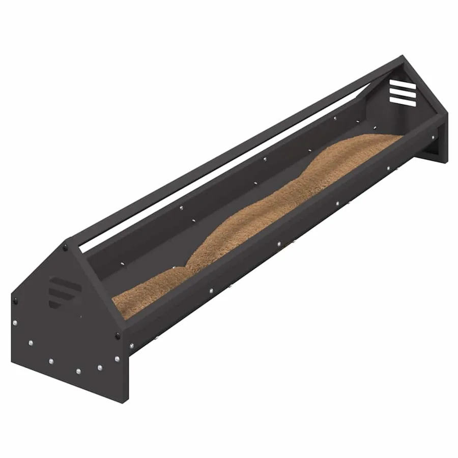 Bac de nourrissage pour poules Noir 108 x 20,5 x 20 cm - 3