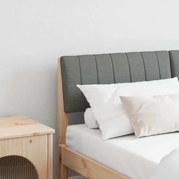 Tête de lit capitonnée Gris foncé 135 cm Pin massif