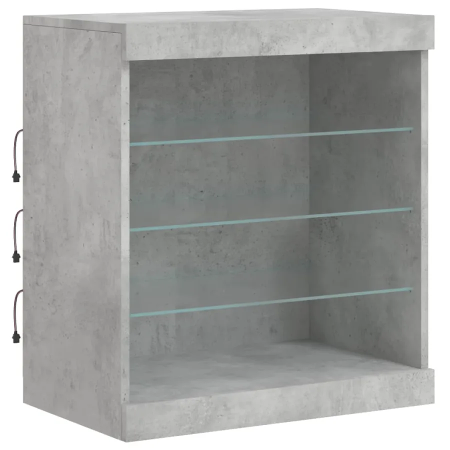 Buffet avec lumières LED gris béton 181,5x37x67 cm - 11