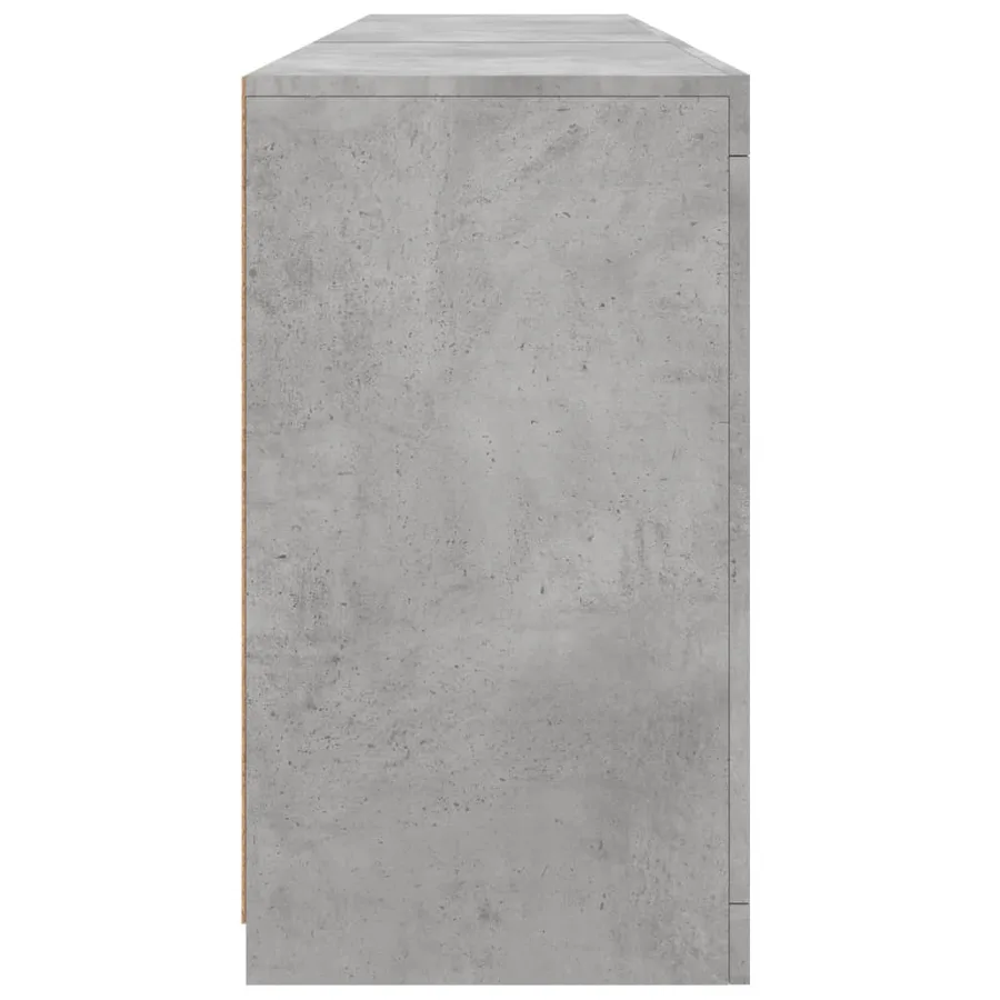 Buffet avec lumières LED gris béton 181,5x37x67 cm - 7