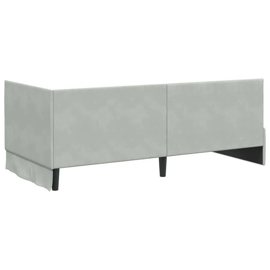 Cadre de lit d'angle avec matelas 2 pcs Gris clair Velours - 9