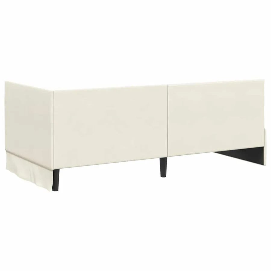 Cadre de lit d'angle avec matelas 2 pcs Crème Velours - 9