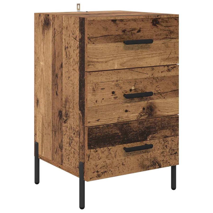 Cabinet de chevet Bois ancien 40 x 40 x 66 cm Bois d'ingénierie - 2