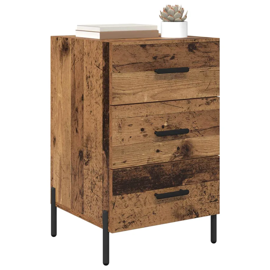 Cabinet de chevet Bois ancien 40 x 40 x 66 cm Bois d'ingénierie - 3