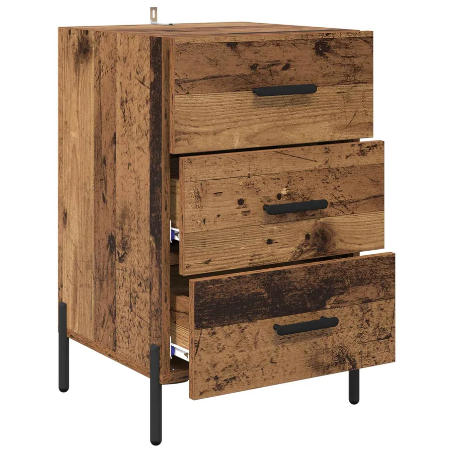 Cabinet de chevet Bois ancien 40 x 40 x 66 cm Bois d'ingénierie - 5
