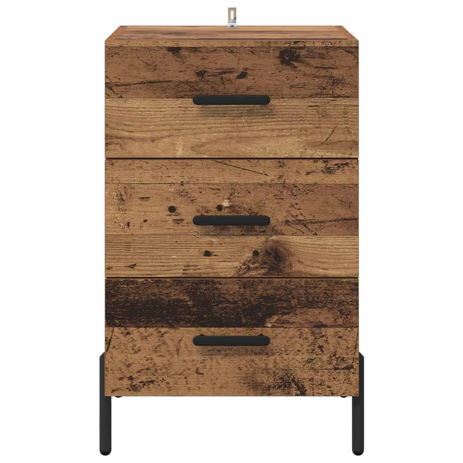 Cabinet de chevet Bois ancien 40 x 40 x 66 cm Bois d'ingénierie - 6