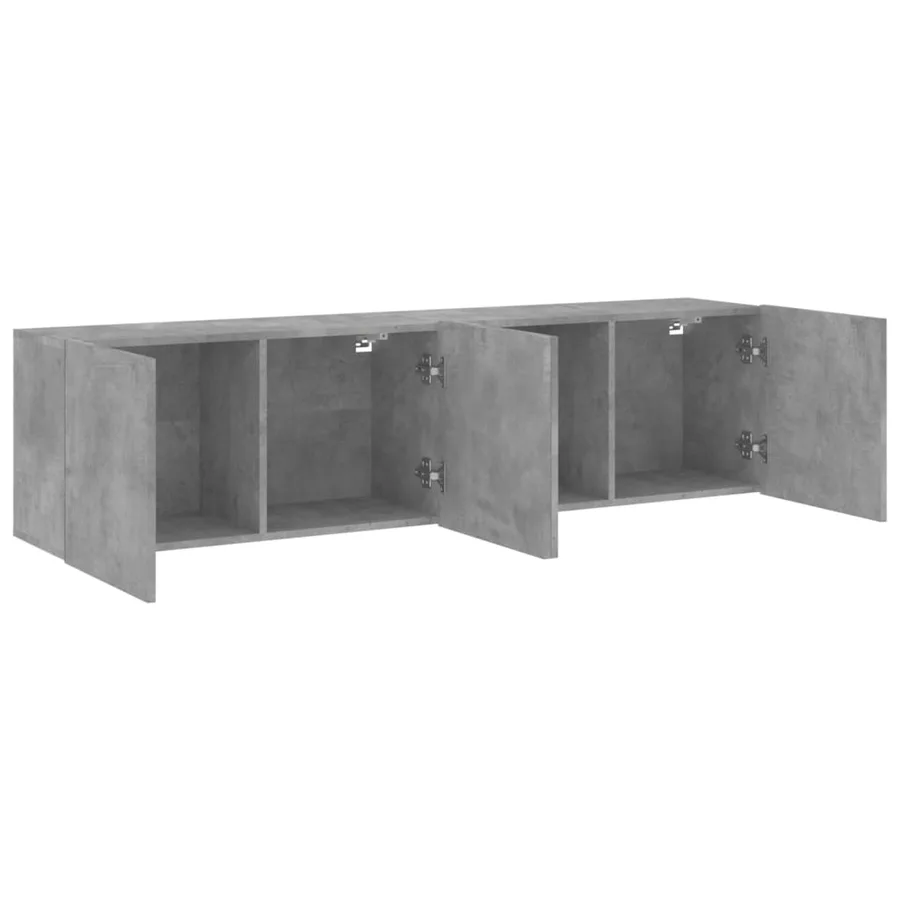 Meubles TV muraux 2 pcs gris béton 80x30x41 cm - 6