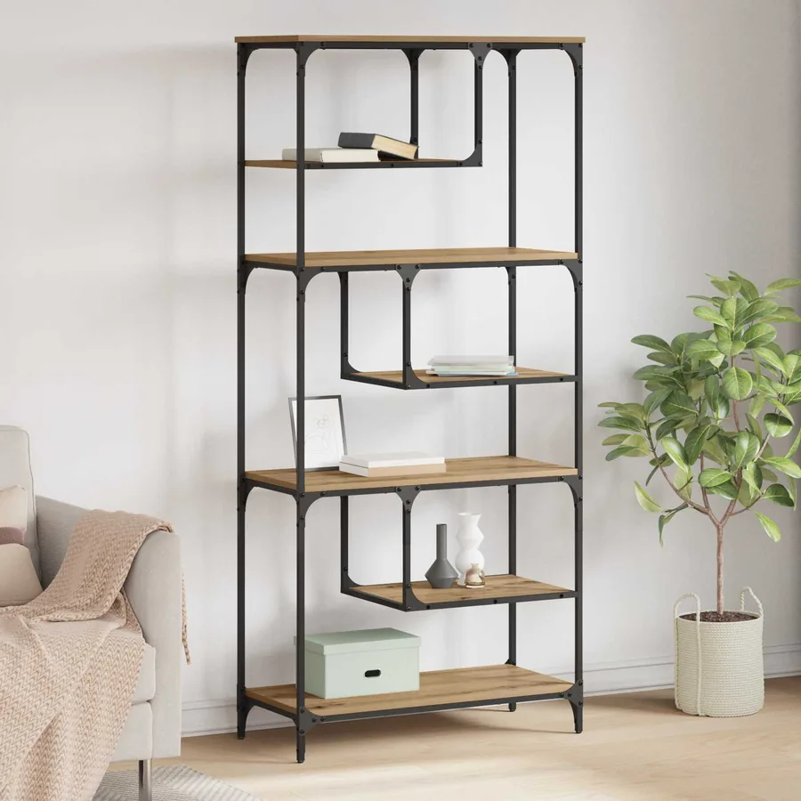 Bibliothèque 6 niveaux 81 x 36 x 176 cm Bois d'ingénierie
