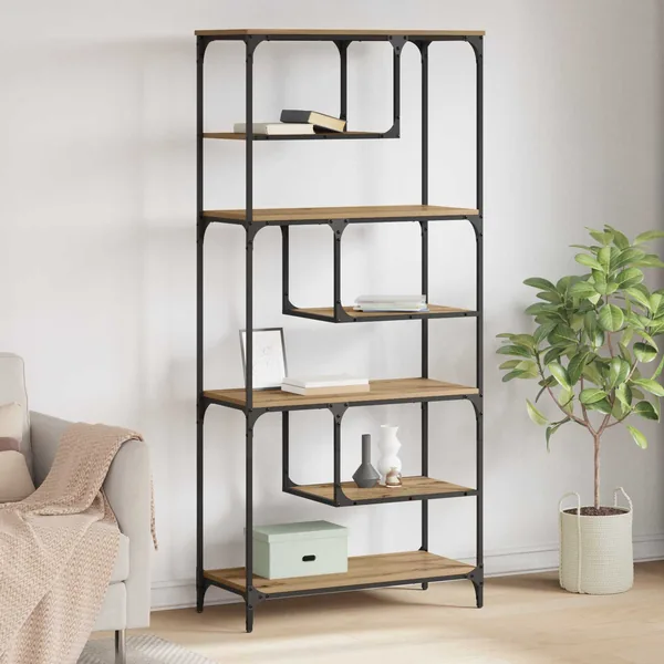 Bibliothèque 6 niveaux 81 x 36 x 176 cm Bois d'ingénierie