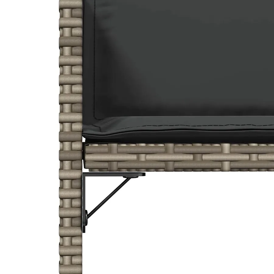 Chaises de jardin avec coussins lot de 4 gris résine tressée - 10
