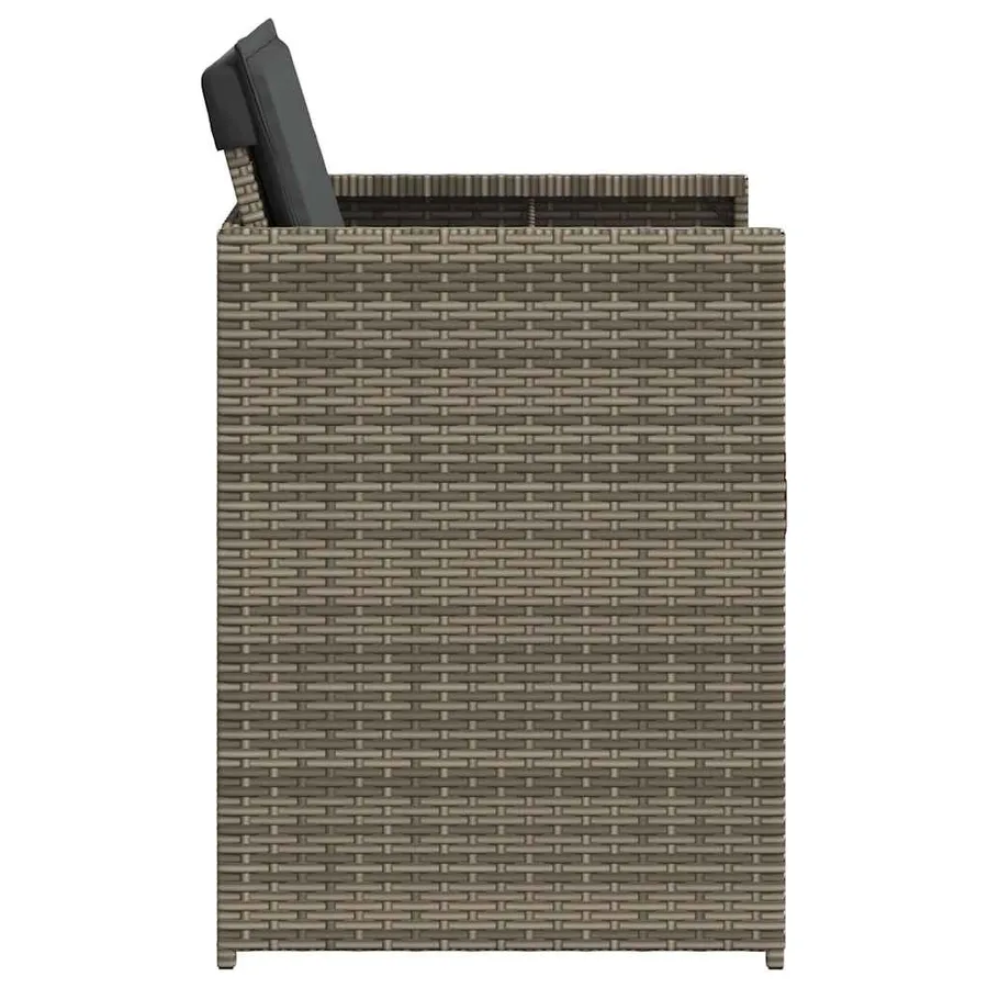 Chaises de jardin avec coussins lot de 4 gris résine tressée - 6