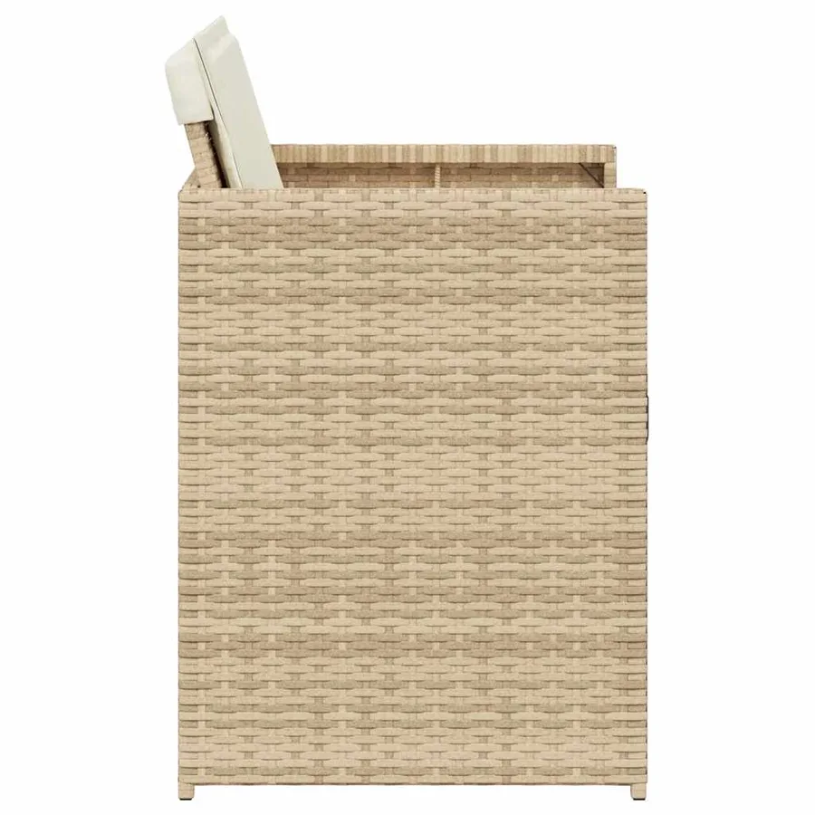 Chaises de jardin avec coussins lot de 4 beige résine tressée - 6