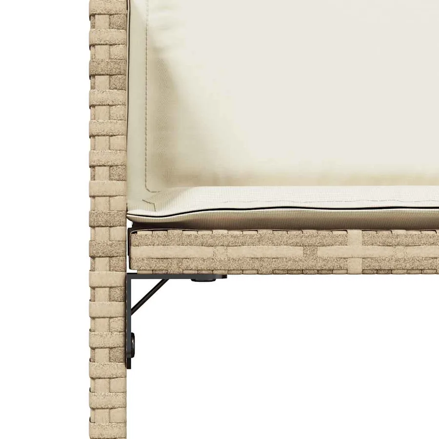 Chaises de jardin avec coussins lot de 4 beige résine tressée - 9