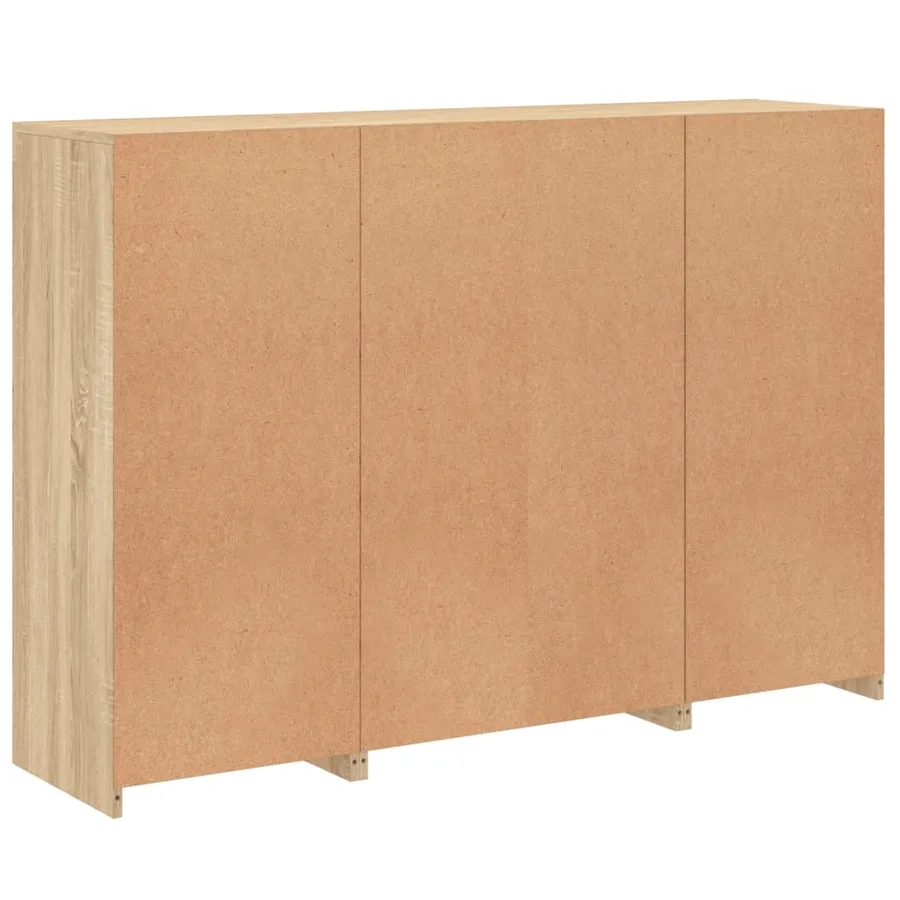 Buffets avec lumières LED 3 pcs chêne sonoma bois d'ingénierie - 10