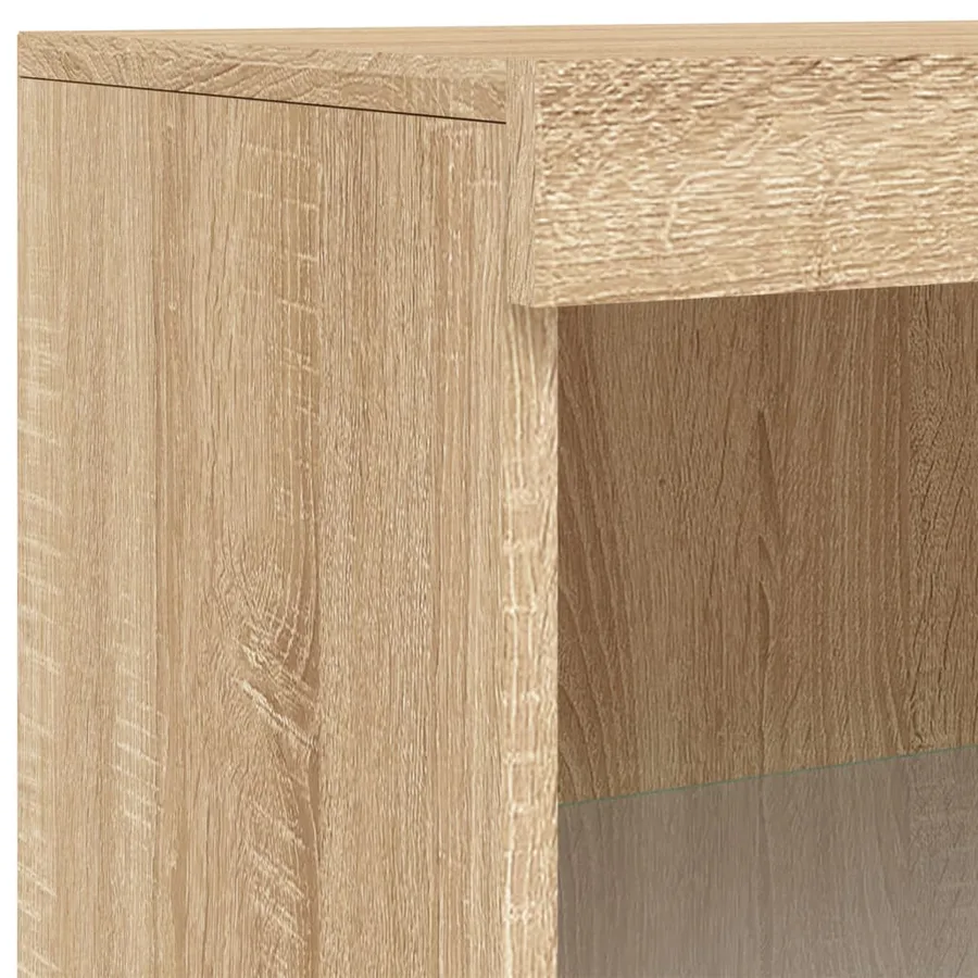 Buffets avec lumières LED 3 pcs chêne sonoma bois d'ingénierie - 11