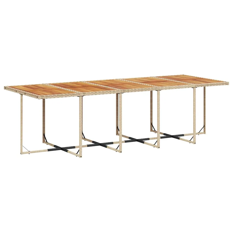 Ensemble à manger de jardin et coussins 11 pcs beige poly rotin - 4