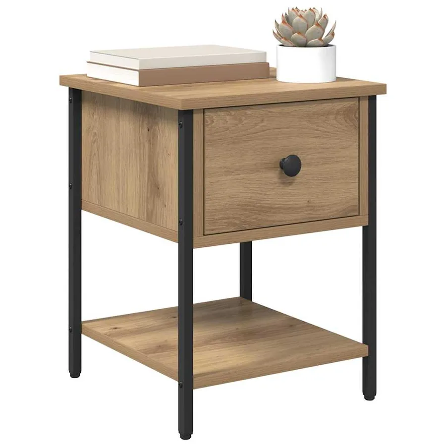 Table de chevet Chêne artisanal 34 x 35,5 x 45 cm - 3