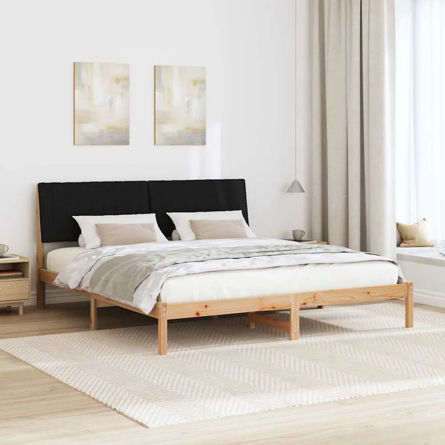 Cadre de lit avec tête de lit Marron 180 x 200 cm Pin massif - 4