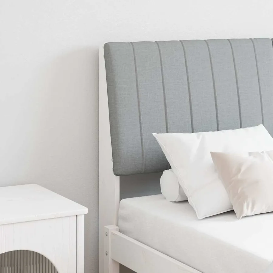 Tête de lit capitonnée Gris clair 140 cm Pin massif