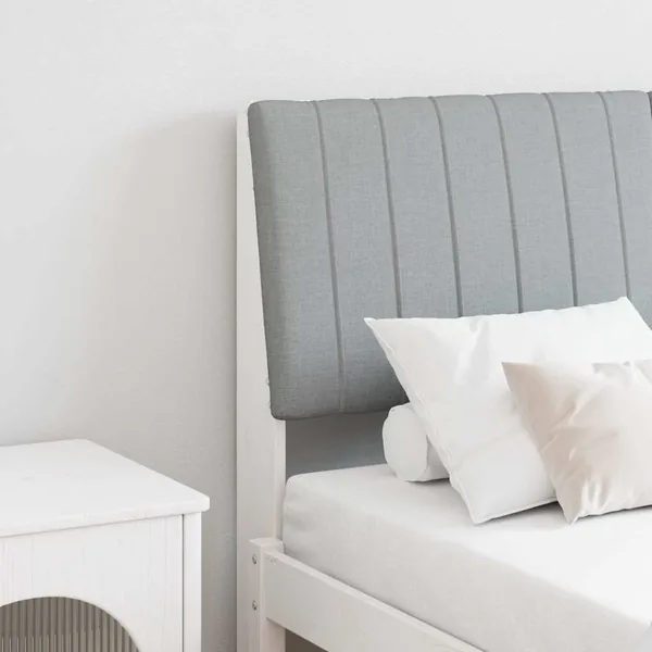 Tête de lit capitonnée Gris clair 140 cm Pin massif